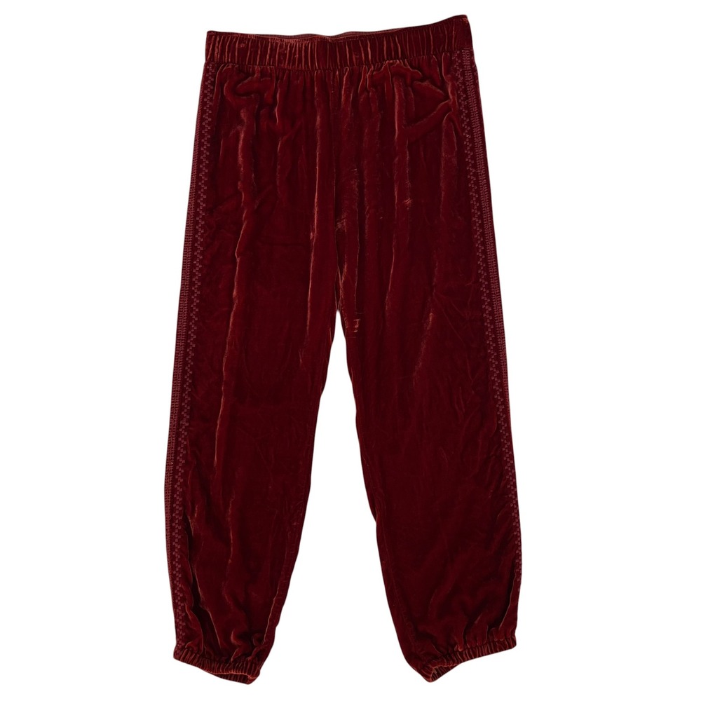 Johnny Was‎ Aurora Velvet Side Embroidered Elastic Pull On Joggers SZ S